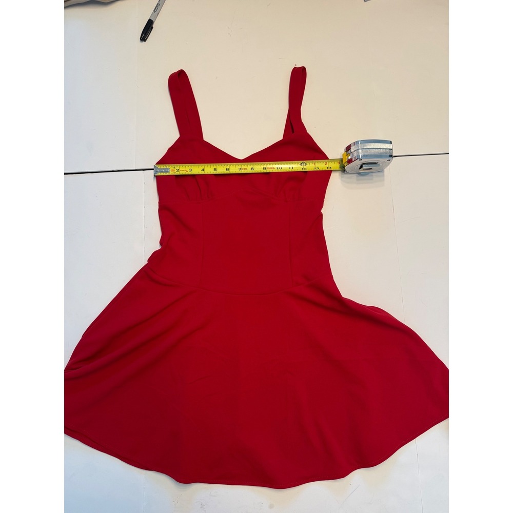 Madden Girl Red Fit and Flare Skater Dress Sweetheart Neck Sleeveless Medium - Picture 4 of 8